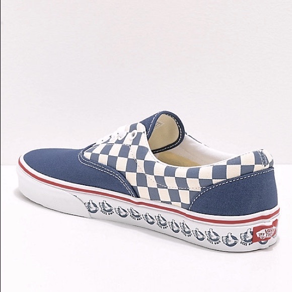 Vans Era BMX Navy & White Checkerboard Skate Shoes - Picture 2 of 5